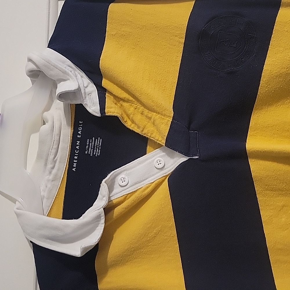 American eagle striped rugby style shirt